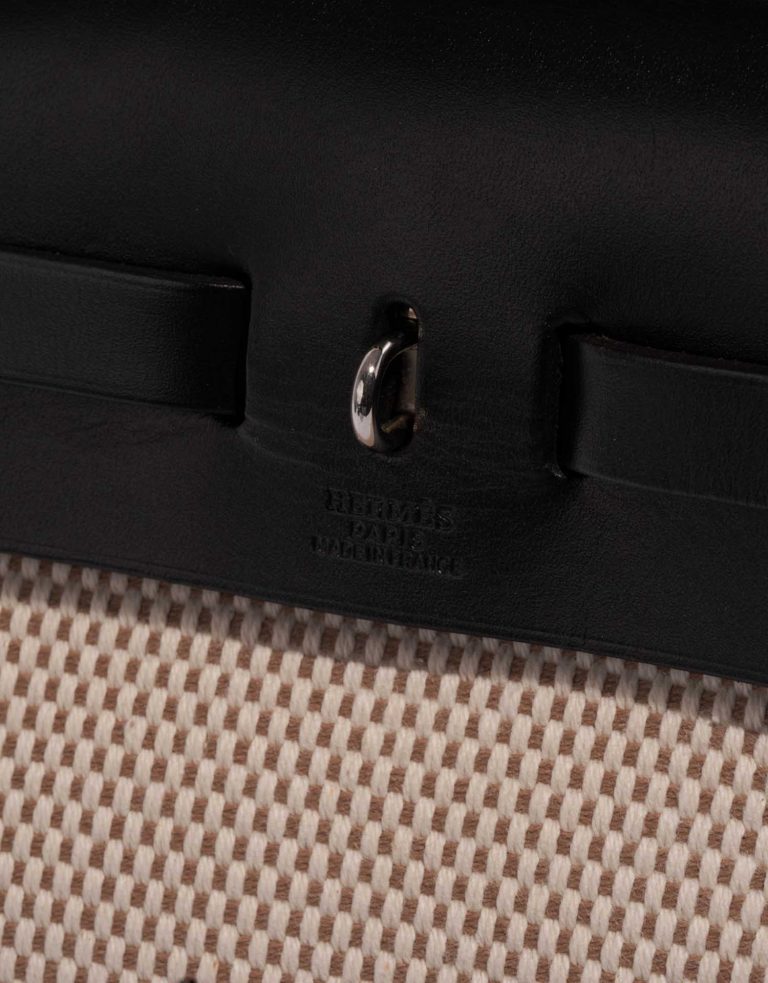 Hermès Herbag 31 Black-Ecru-SableNaturel Logo  | Sell your designer bag on Saclab.com
