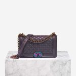 Chanel Boy OldMedium Purple-Greyish Front  | Sell your designer bag on Saclab.com