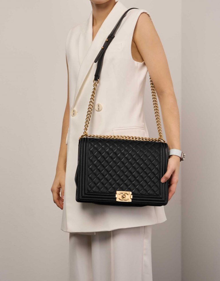 Chanel Boy Large Lamb Black Front | Sell your designer bag
