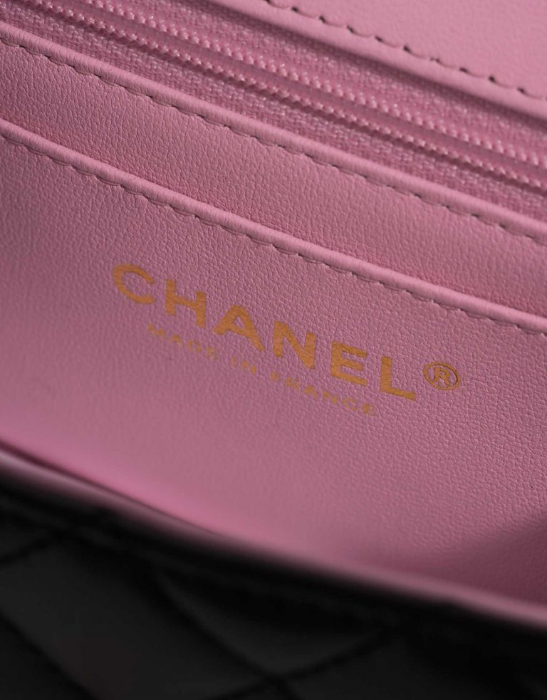 Chanel Timeless MiniRectangular Black-Pink Logo  | Sell your designer bag on Saclab.com