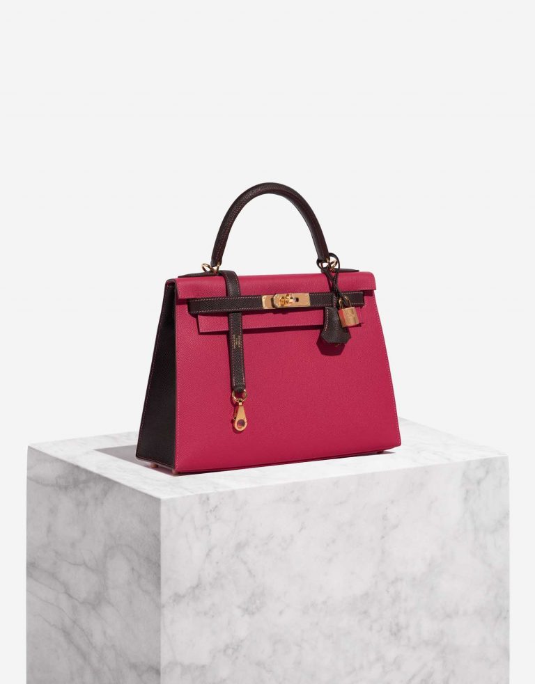 Hermès Kelly 28 RoseTyrien-Chocolate 0F | Sell your designer bag on Saclab.com