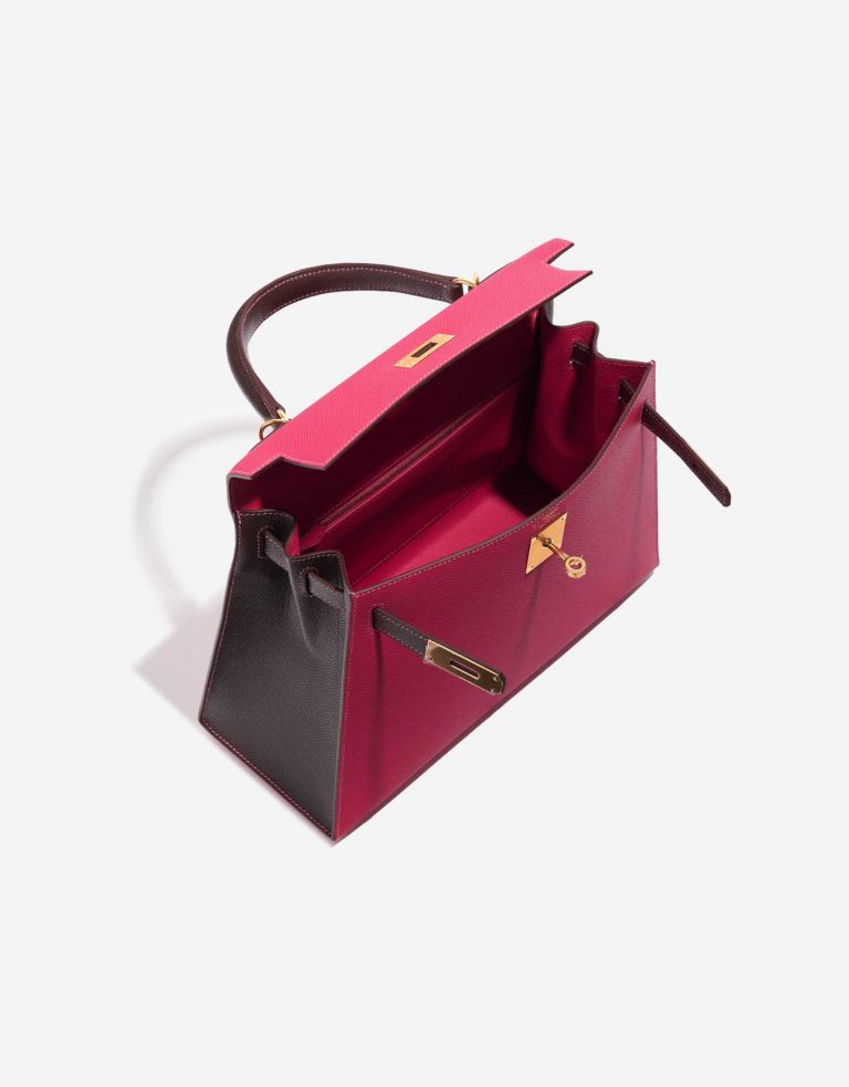 Hermès Kelly 28 RoseTyrien-Chocolate Inside  | Sell your designer bag on Saclab.com