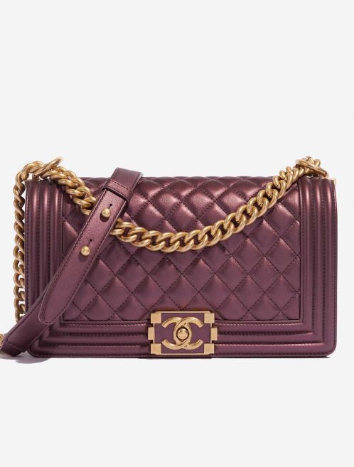 Chanel Boy NewMedium MetallicRoseGold Front  | Sell your designer bag on Saclab.com