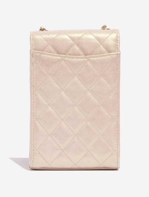 Chanel Timeless PhoneHolder MetallicPearlWhite Back  | Sell your designer bag on Saclab.com