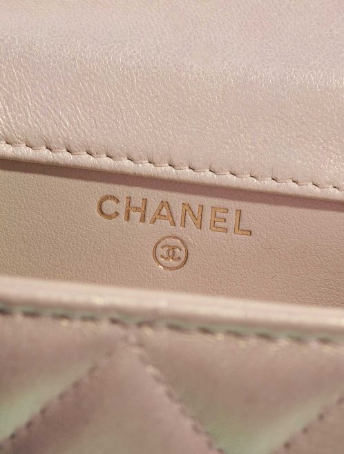 Chanel Timeless PhoneHolder MetallicPearlWhite Logo  | Sell your designer bag on Saclab.com
