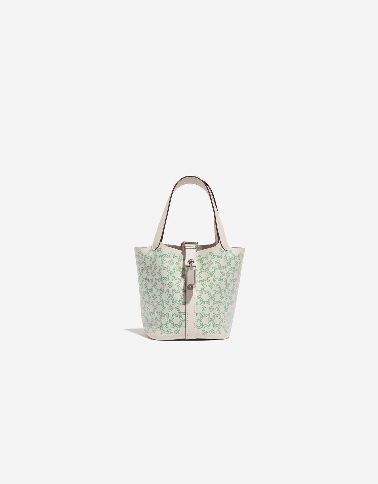 Hermès Micro Lucky Daisy Picotin 14 Swift Nata / Vert / White | SACLÀB