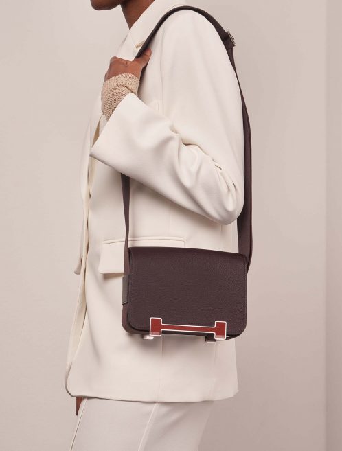 Hermès Geta OneSize Rouge-Cuivre 1M | Sell your designer bag on Saclab.com