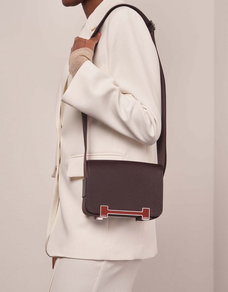 Hermès Geta OneSize Rouge-Cuivre 1M | Sell your designer bag on Saclab.com