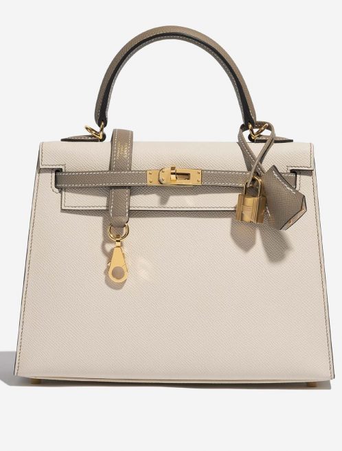 Hermès Kelly 25 Craie-GrisAsphalte 2F S | Sell your designer bag on Saclab.com