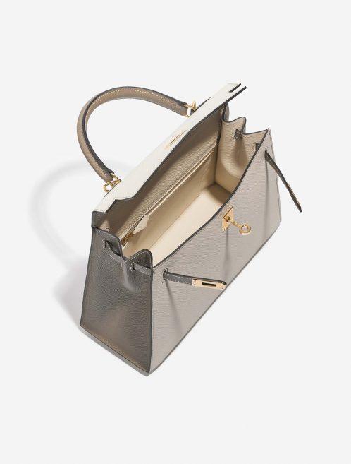 Hermès Kelly 25 Craie-GrisAsphalte Inside  | Sell your designer bag on Saclab.com