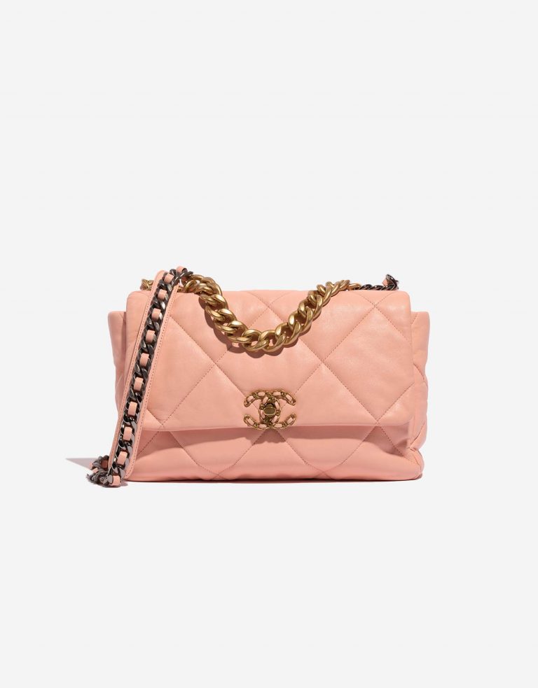 Chanel 19 Flap Bag Large Lamb Peach Front | Sell your designer bag