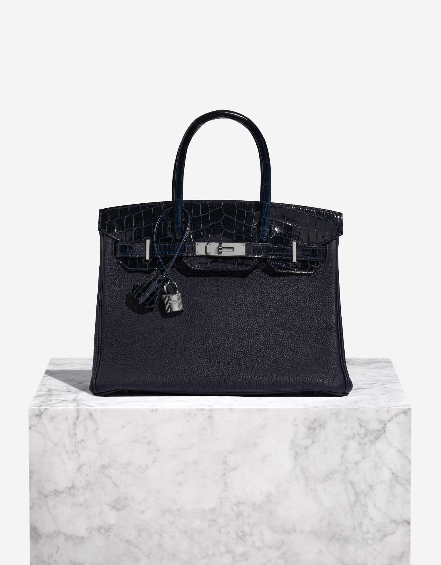 Hermès Birkin Touch 30 Togo Niloticus Crocodile Shiny Blue Nuit