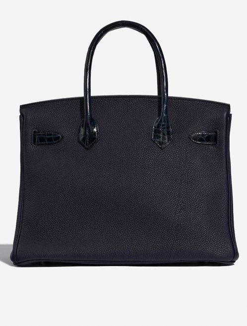 Pre-owned Hermès bag Birkin Touch 30 Togo / Niloticus Crocodile Shiny Blue Nuit / Blue Baltique Blue Back | Sell your designer bag on Saclab.com