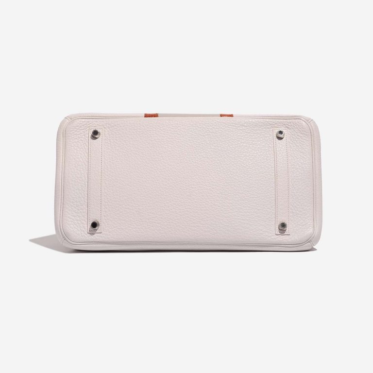 Hermès BirkinClub 35 White-GrisPerle-Sanguine Bottom  | Sell your designer bag on Saclab.com