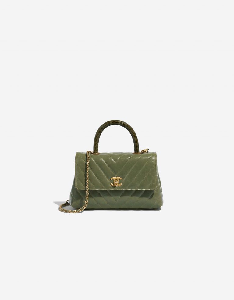 Chanel TimelessHandle Small Green Front  | Sell your designer bag on Saclab.com