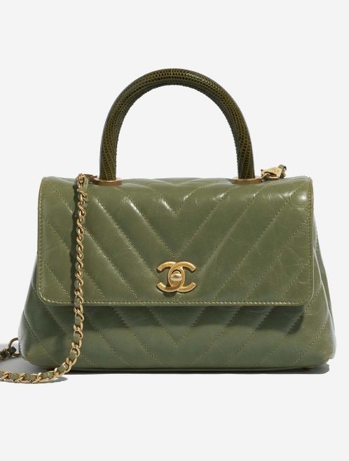 Chanel TimelessHandle Small Green Front  | Sell your designer bag on Saclab.com
