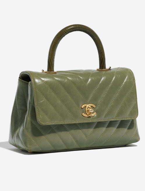 Chanel TimelessHandle Small Green Side Front  | Sell your designer bag on Saclab.com