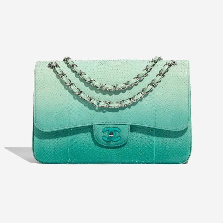 Chanel Timeless Jumbo Turquoise Front  | Sell your designer bag on Saclab.com
