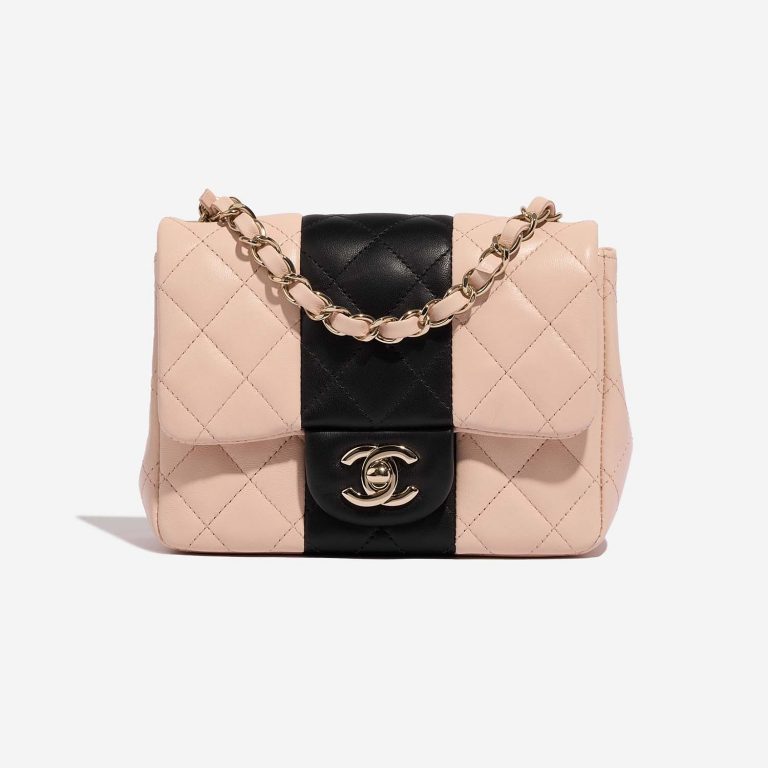 Chanel Timeless MiniSquare LightRose-Black Front  | Sell your designer bag on Saclab.com