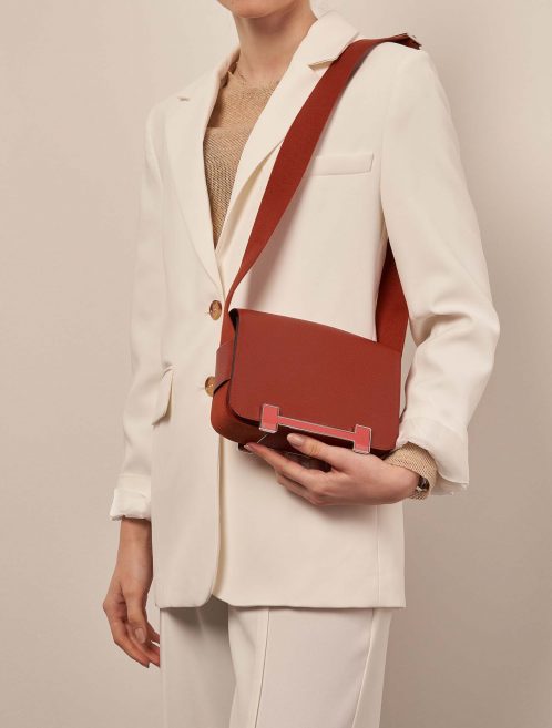 Hermès Geta OneSize Cuivre-RoseTexas Sizes Worn | Sell your designer bag on Saclab.com
