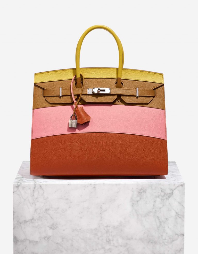 Hermès Birkin 35 Lime-Rose-Sesame-TerreBattue 0F | Sell your designer bag on Saclab.com