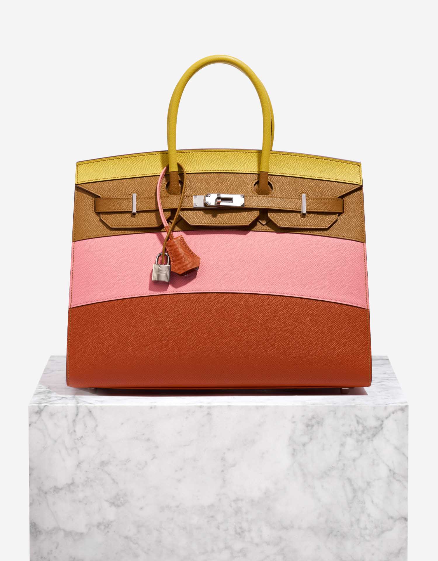 HERMÈS SELIER フリスビー オレンジ Hermès Orange Swift Mini Jypsiere Palladium Hardware, 2023