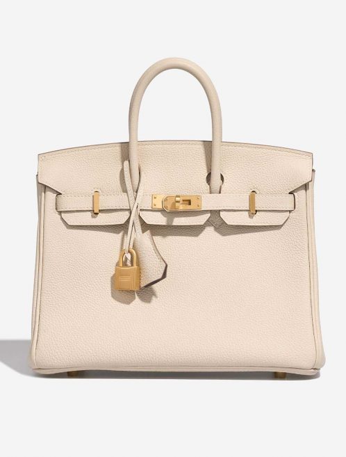 Pre-owned Hermès bag Birkin HSS 25 Togo Craie / Rose Extreme Beige Front | Sell your designer bag on Saclab.com