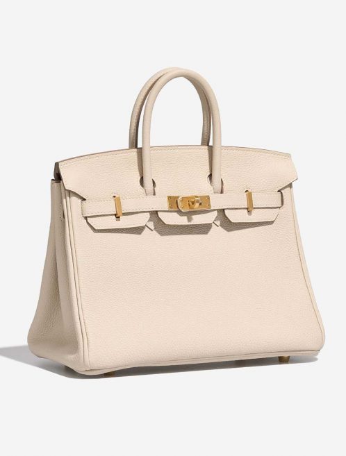 Pre-owned Hermès bag Birkin HSS 25 Togo Craie / Rose Extreme Beige Side Front | Sell your designer bag on Saclab.com