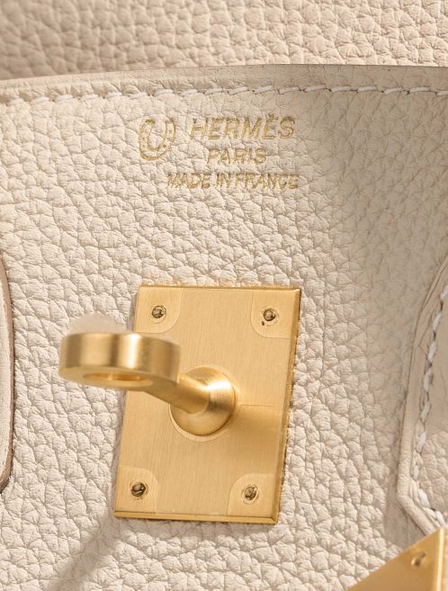Pre-owned Hermès bag Birkin HSS 25 Togo Craie / Rose Extreme Beige Logo | Sell your designer bag on Saclab.com