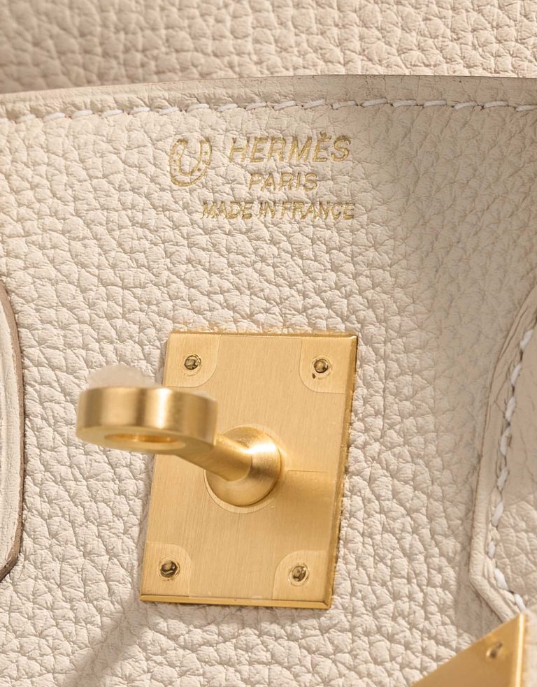 Pre-owned Hermès bag Birkin HSS 25 Togo Craie / Rose Extreme Beige Logo | Sell your designer bag on Saclab.com