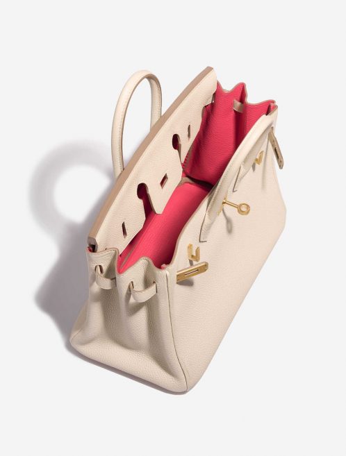 Pre-owned Hermès bag Birkin HSS 25 Togo Craie / Rose Extreme Beige Inside | Sell your designer bag on Saclab.com