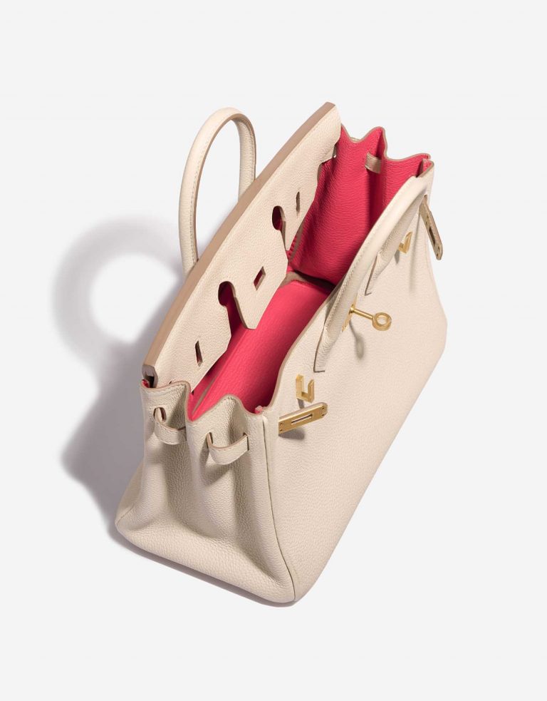 Pre-owned Hermès bag Birkin HSS 25 Togo Craie / Rose Extreme Beige Inside | Sell your designer bag on Saclab.com