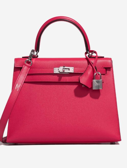 Hermès Kelly 25 RoseExtreme-RougePiment Front  | Sell your designer bag on Saclab.com