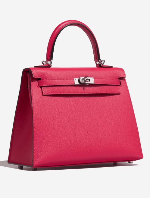 Hermès Kelly 25 RoseExtreme-RougePiment Side Front  | Sell your designer bag on Saclab.com