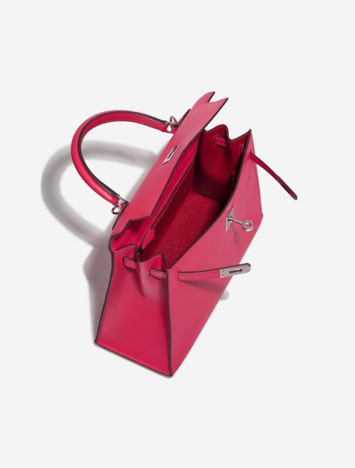 Hermès Kelly 25 RoseExtreme-RougePiment Inside  | Sell your designer bag on Saclab.com