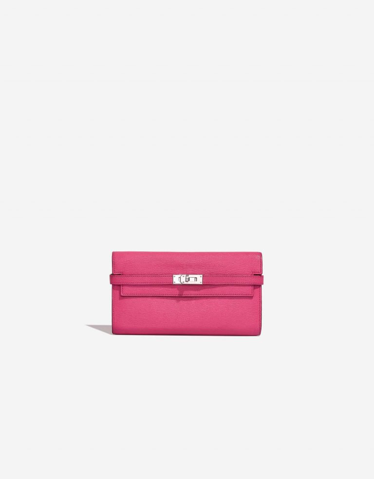 Pre-owned Hermès bag Kelly Long Wallet Chèvre Mysore Rose Tyrien Pink | Sell your designer bag on Saclab.com