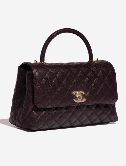 Pre-owned Chanel bag Timeless Handle Medium Caviar Dark Plum Brown, Violet | Sell your designer bag on Saclab.com