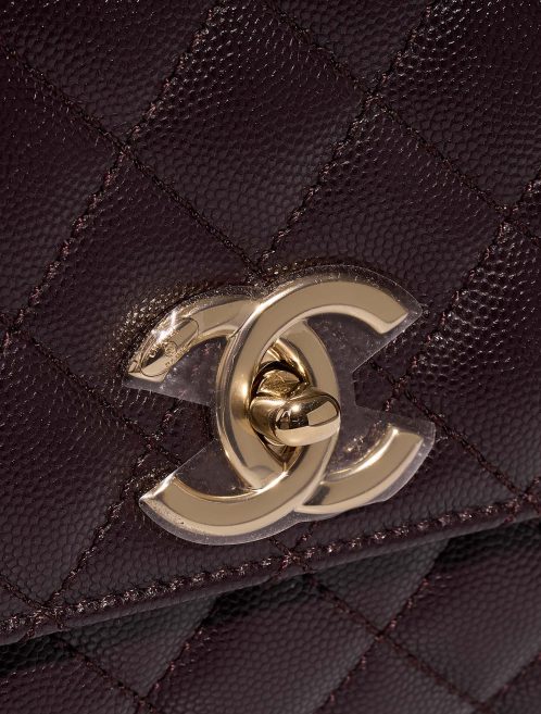 Pre-owned Chanel bag Timeless Handle Medium Caviar Dark Plum Brown, Violet | Sell your designer bag on Saclab.com