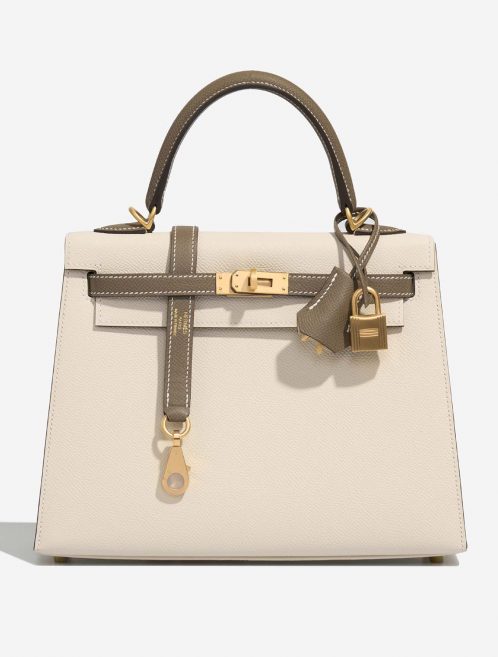 Pre-owned Hermès bag Kelly HSS 25 Epsom Craie / Etoupe Beige, Brown, Multicolour | Sell your designer bag on Saclab.com