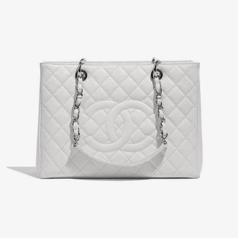 Pre-owned Chanel bag Shopping Tote GST Caviar White White | Sell your designer bag on Saclab.com