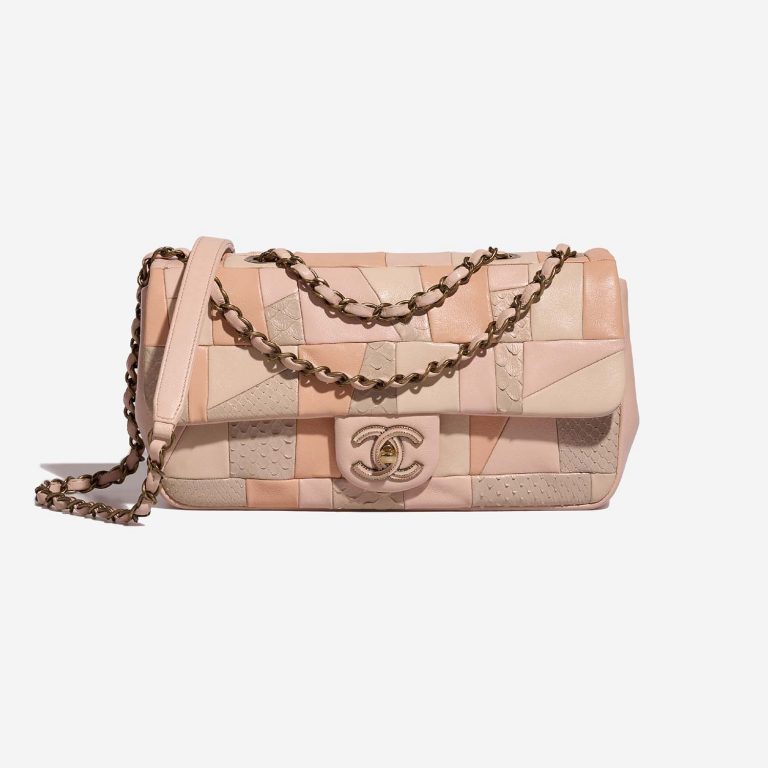 Pre-owned Chanel bag Timeless Medium Lamb / Python Multicolour Nude / Pink Pink | Sell your designer bag on Saclab.com