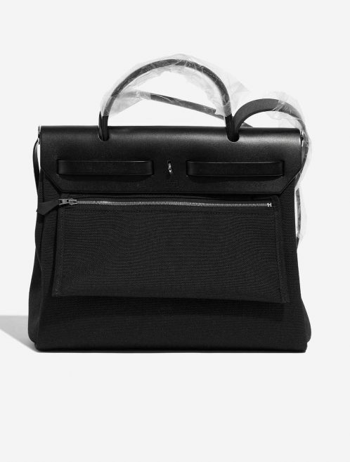Pre-owned Hermès bag Herbag 31 Toile / Vache Hunter Black Black | Sell your designer bag on Saclab.com