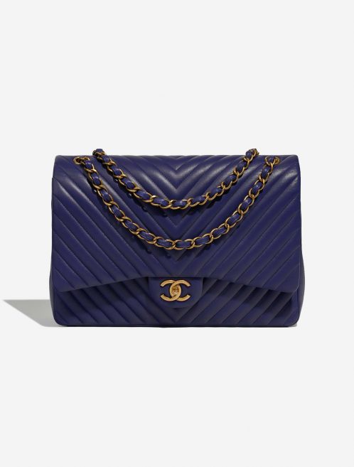 Pre-owned Chanel bag Timeless Chevron Maxi Lamb Blue Blue | Sell your designer bag on Saclab.com