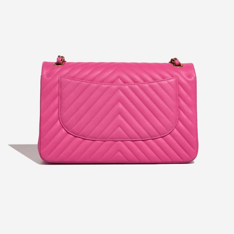Pre-owned Chanel bag Timeless Chevron Jumbo Lamb Hot Pink Pink | Sell your designer bag on Saclab.com