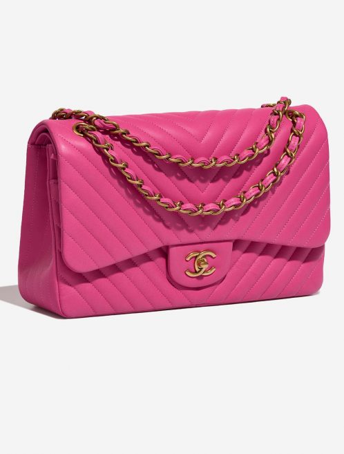Pre-owned Chanel bag Timeless Chevron Jumbo Lamb Hot Pink Pink | Sell your designer bag on Saclab.com