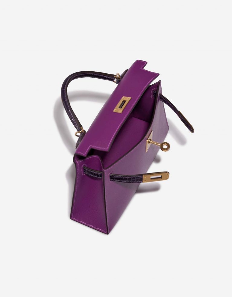 Pre-owned Hermès bag Kelly Mini Touch Alligator / Veau Madame Amethyst / Anemone Violet | Sell your designer bag on Saclab.com