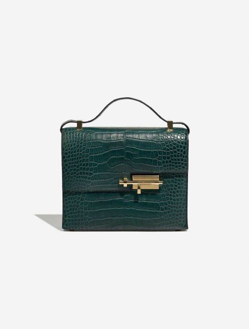 Pre-owned Hermès bag Verrou 23 Matte Alligator Malachite Blue, Green | Sell your designer bag on Saclab.com