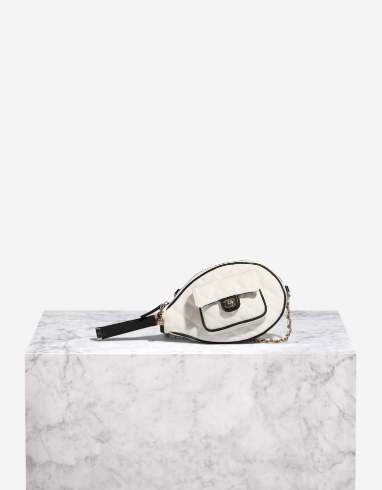 Chanel ClutchWithChain Small White-Black 0F | Sell your designer bag on Saclab.com