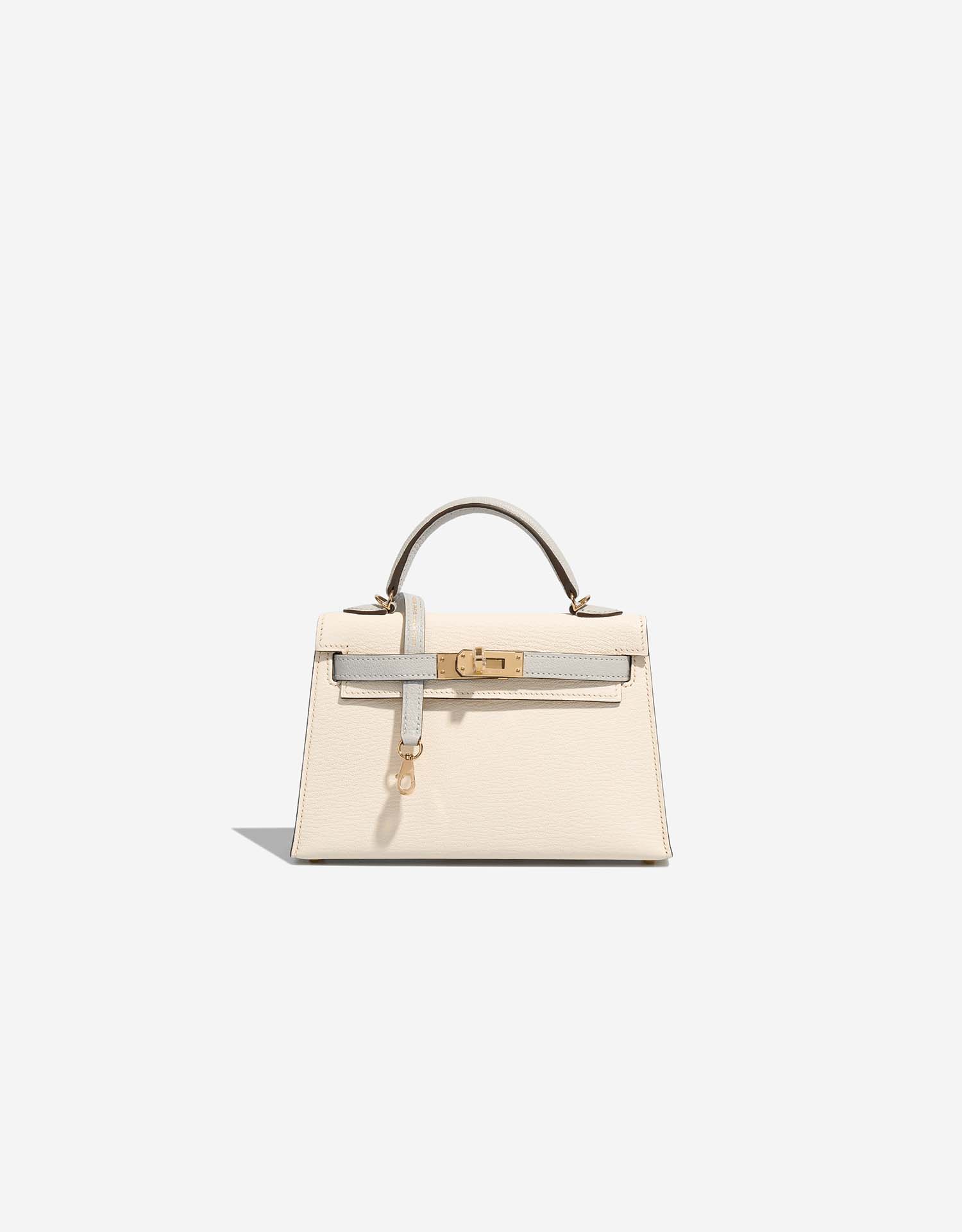 Hermès Kelly HSS Mini Chèvre Mysore Nata / Gris Perle | SACLÀB