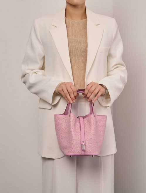 Hermès Picotin 18 MauveSylvestre-Cuivre-White Sizes Worn | Sell your designer bag on Saclab.com